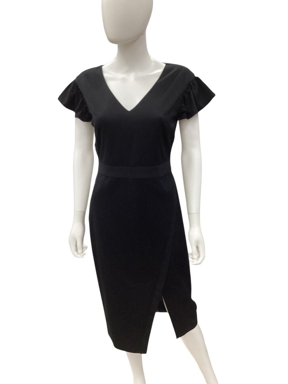 NWT Kimora Lee Simmons Dress Women’s Size 10 Flared Ruffled Short Sleeve Black